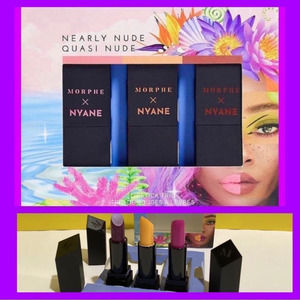 MORPHE X NYANE POUT CLOUT LIPSTICK TRIO - NEARLY NUDE Limited Edition NIB